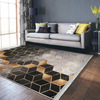 Koberec behúň v sivo-zlatej farbe 80x200 cm – Mila Home - Image 6