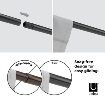 Oceľová roztiahnuteľná garniža 81 - 325 cm Zen - Umbra - Image 11