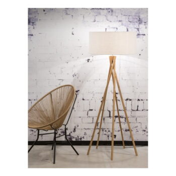 Stojacia lampa s bielym tienidlom a konštrukciou z bambusu Good&Mojo Kilimanjaro - Image 2