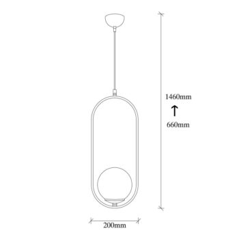 Čierno-biele závesné svietidlo so skleneným tienidlom Mudoni – Opviq lights - Image 7