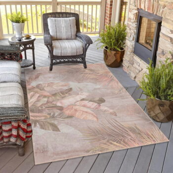 Béžový prateľný koberec 80x150 cm Dusty Leaves – Mila Home - Image 2