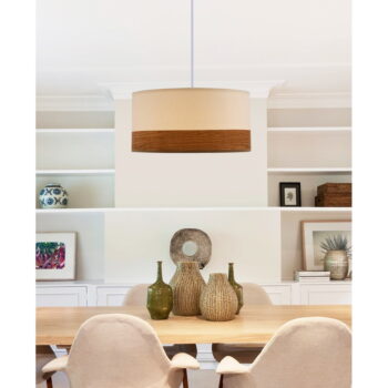 Biele závesné svietidlo s textilným tienidlom/s tienidlom z dyhy ø 30 cm Bianco – Candellux Lighting - Image 2