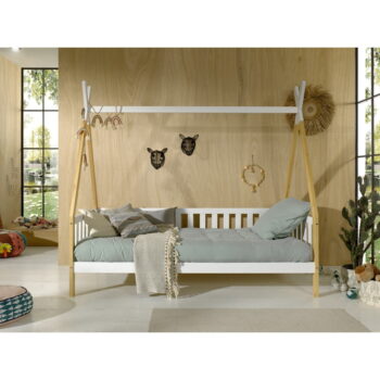 Biela detská posteľ so zábranou Vipack Tipi, 90 x 200 cm - Image 4