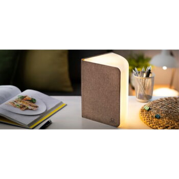 LED stolová lampa s textilným tienidlom (výška  2,5 cm) – Gingko - Image 3