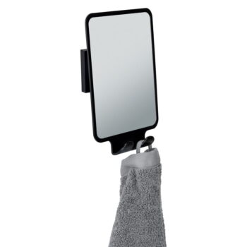 Kozmetické zrkadlo s vešiakom 14x19.5 cm Quadro Black – Wenko - Image 5