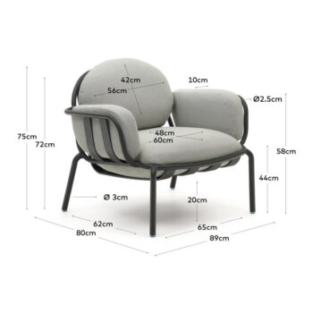 Sivé kovové záhradné kreslo Joncols – Kave Home - Image 7