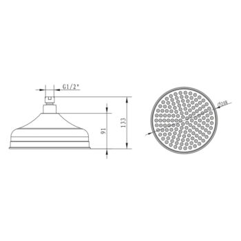 Mosadzná hlavová sprcha v lesklo striebornej farbe ø 21 cm – Sapho - Image 3