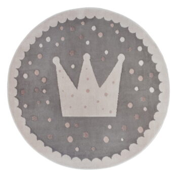 Sivý detský koberec ø 140 cm Crown – Hanse Home