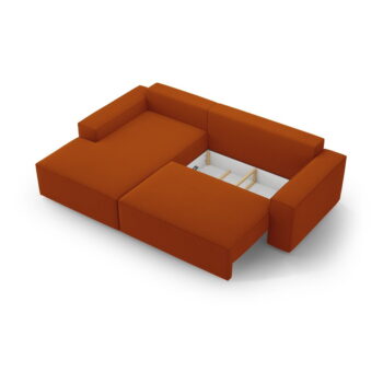 Rozkladacia rohová pohovka v tehlovej farbe (ľavý roh) Jodie – Micadoni Home - Image 6