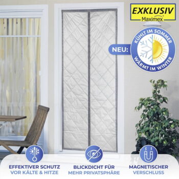 Termo záves do dverí v sivo-striebornej farbe 90x200 cm – Maximex - Image 6