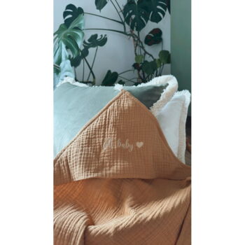 Hnedá mušelínová detská osuška s kapucňou 85x85 cm Muslin – Malomi Kids – Obrázok 10