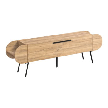 TV stolík v dekore duba v prírodnej farbe 195x57 cm Saluso – Marckeric