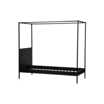 Čierna kovová jednolôžková posteľ s roštom 90x200 cm Dani – WOOOD - Image 2