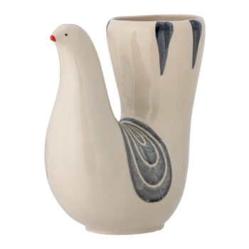 Krémová ručne maľovaná váza z kameniny (výška 19 cm) Trudy – Bloomingville - Image 3