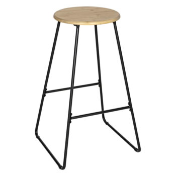 Čierna/prírodná bambusová barová stolička 70 cm Loft - Wenko - Image 2