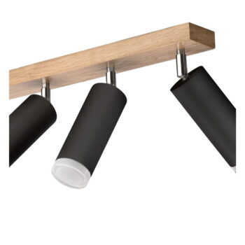 Stropné svietidlo v čierno-prírodnej farbe so skleneným tienidlom 33x84 cm Matte – LAMKUR - Image 7