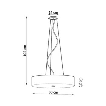 Čierne závesné svietidlo s textilným tienidlom ø 60 cm Herra – Nice Lamps - Image 8