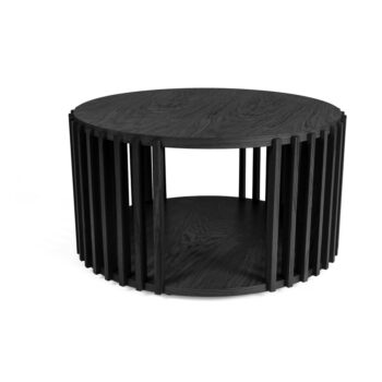 Čierny konferenčný stolík z dubového dreva Woodman Drum, ø 83 cm – Obrázok 3
