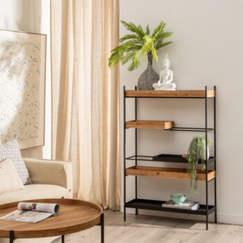 Čierny kovový regál 85x130 cm – Ixia – Obrázok 4