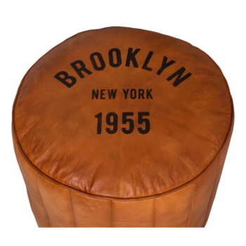 Koňakovohnedý kožený taburet Brooklyn – Antic Line - Image 2