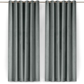 Sivý zamatový dimout záves 200x250 cm Velto – Filumi - Image 5