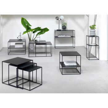Čierny kovový konferenčný stolík 50x50 cm Pebble – Unique Furniture - Image 3