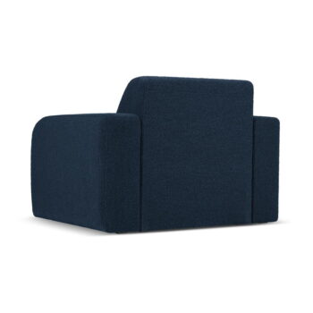 Tmavomodré kreslo z textílie bouclé Molino – Micadoni Home - Image 3