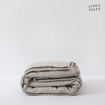 Ľanový prešívaný pléd v prírodnej farbe 200x220 cm Melange – Linen Tales – Obrázok 2