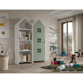 Bielo-zelená otvorená detská šatníková skriňa 115x171,5 cm CASAMI BRUGES – Vipack - Image 2