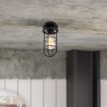 Čierne stropné svietidlo s kovovým tienidlom ø 12 cm Kimil – Opviq lights - Image 2