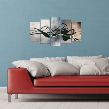 Viacdielny obraz Black Lines, 110 × 60 cm - Image 2