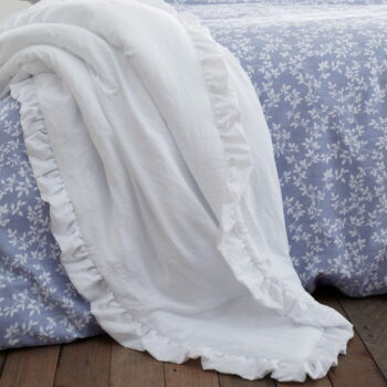 Biely pléd na dvojlôžko 220x230 cm Soft Washed Frill – Bianca - Image 2