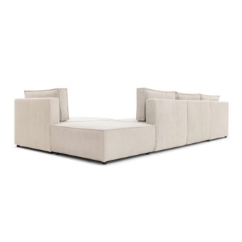 Krémovobiela menčestrová rohová pohovka (variabilná) Nihad modular – Bobochic Paris - Image 6