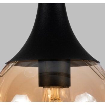Čierne závesné svietidlo so skleneným tienidlom ø 15 cm Horn – Squid Lighting - Image 4