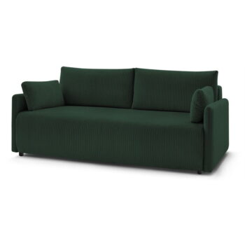 Tmavozelená menčestrová rozkladacia pohovka 211 cm Marcel – Bobochic Paris - Image 7