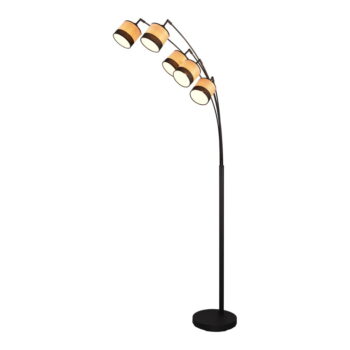 Stojacia lampa v čiernej a prírodnej farbe (výška 200 cm) Bolzano – Trio – Obrázok 3