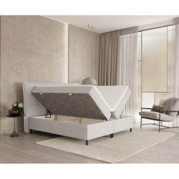 Svetlosivá boxspring posteľ s úložným priestorom 140x200 cm Sinai – Maison de Rêve - Image 7