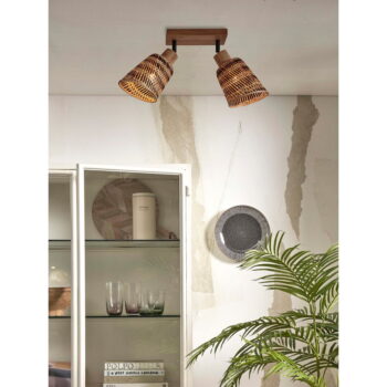 Hnedé stropné svietidlo s bambusovým tienidlom ø 15 cm Java – Good&Mojo – Obrázok 3