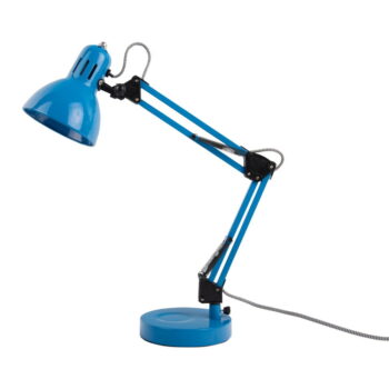 Svetlomodrá stolová lampa s kovovým tienidlom (výška 52 cm) Funky Hobby – Leitmotiv
