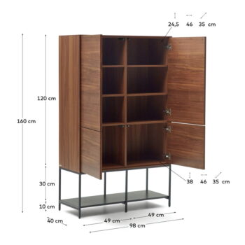 Skrinka v dekore orecha v prírodnej farbe 97,5x160 cm Vedrana – Kave Home – Obrázok 6
