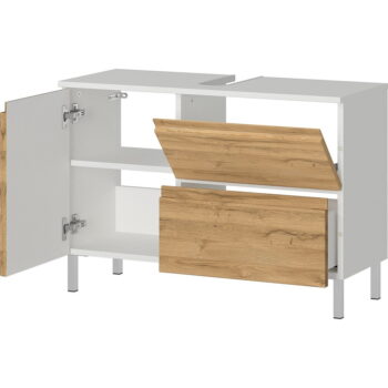 Biela skrinka pod umývadlo v dekore duba 80x56 cm Torrance - Germania – Obrázok 3