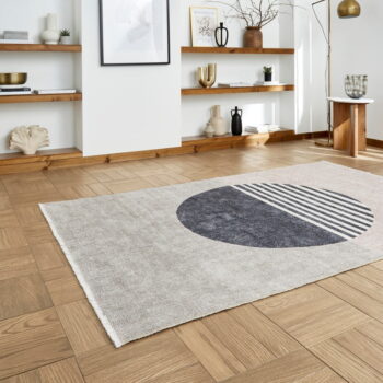 Sivý prateľný koberec s prímesou bavlny 152x230 cm Whisper – Think Rugs - Image 4
