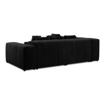 Čierna zamatová rohová pohovka (variabilná) Rome Velvet - Cosmopolitan Design – Obrázok 2