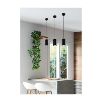 Čierne závesné svietidlo s kovovým tienidlom ø 7 cm Tubo - Candellux Lighting - Image 2