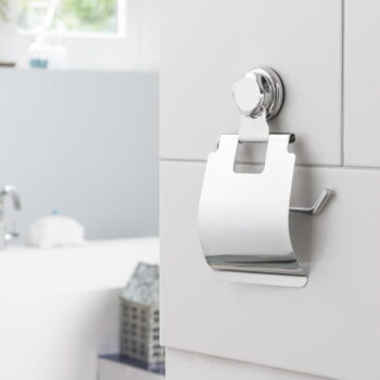 Samodržiaci kovový držiak na toaletný papier v striebornej farbe Bestlock Bath – Compactor - Image 5