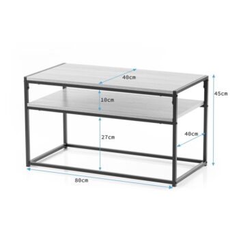 Hnedý konferenčný stolík s doskou v dekore orechového dreva 40x80 cm Pjan – Homede - Image 4