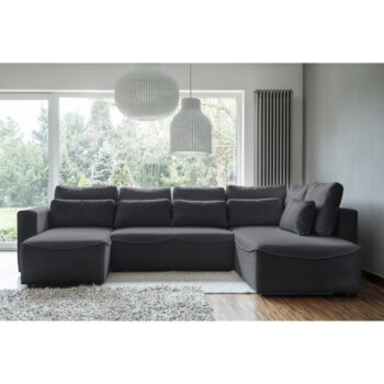 Tmavosivá rozkladacia rohová pohovka (do "U") Homely Tommy – Miuform - Image 6