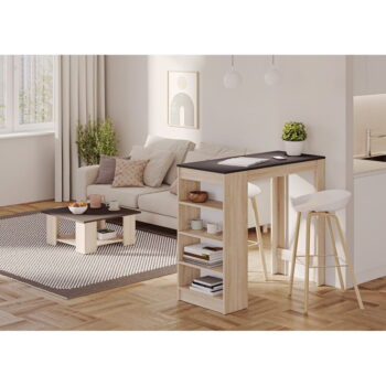 Barový stôl s čiernou doskou 50x115 cm Aravis – TemaHome - Image 6