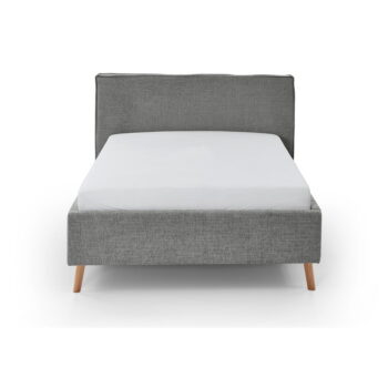 Sivá čalúnená dvojlôžková posteľ s úložným priestorom s roštom 140x200 cm Riva – Meise Möbel - Image 4