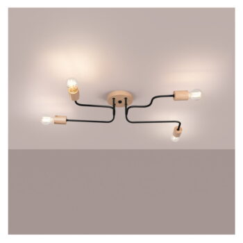 Stropné svietidlo v čierno-prírodnej farbe 58x75 cm Dazzle – Nice Lamps - Image 6